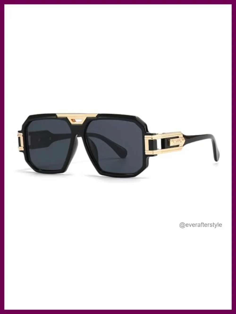 Oversized Retro Square Sunglasses Metal Frame UV400 Protection Unisex